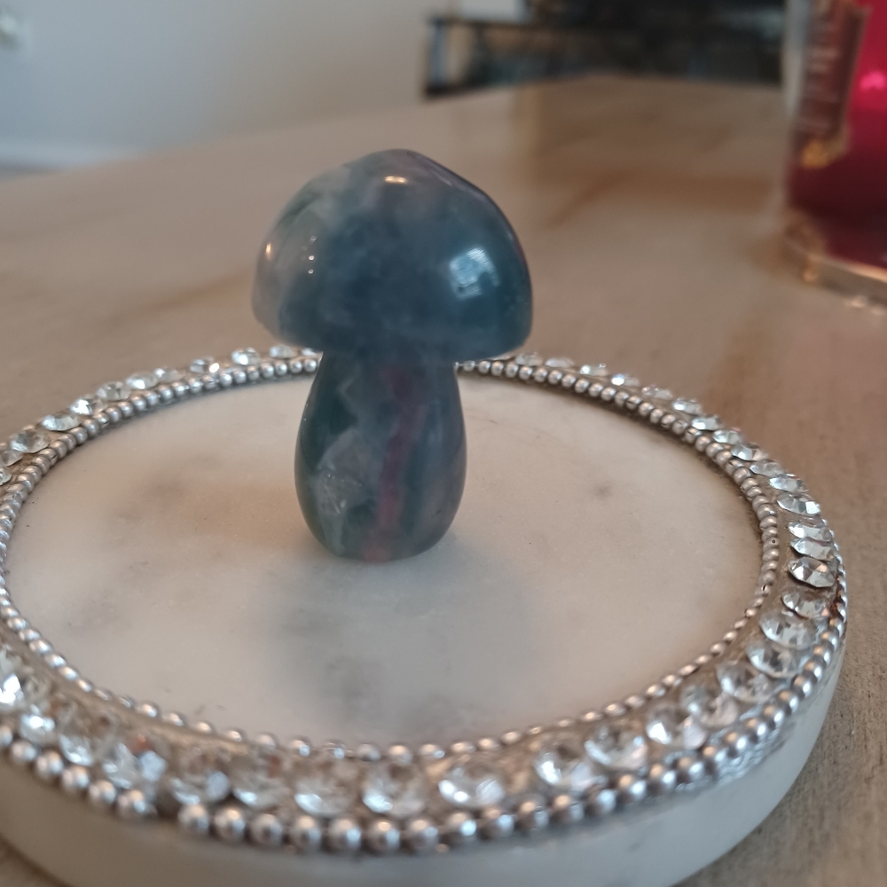 Green Fluorite Crystal Mushroom - Picture 2 of 10